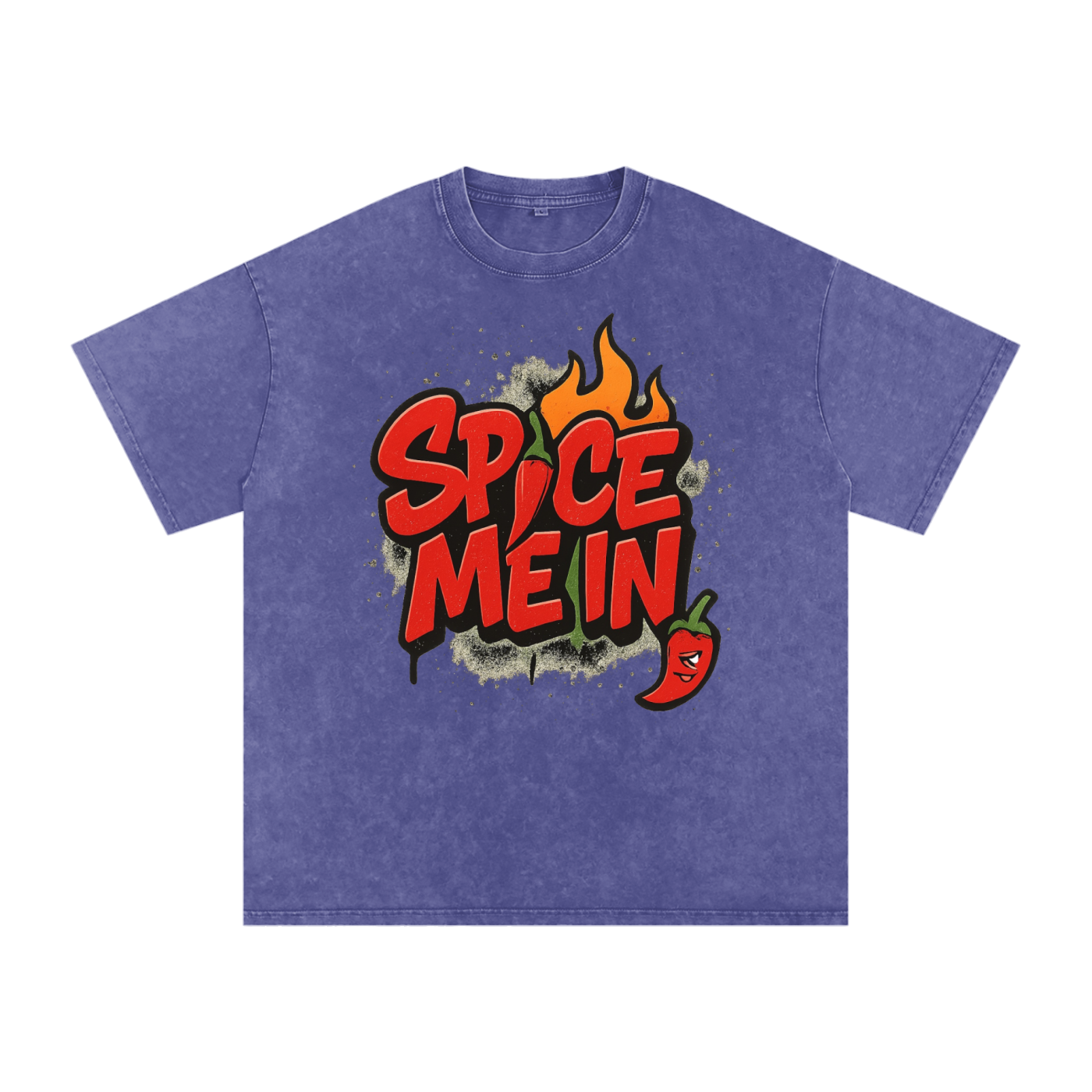 Spice Me In - Pepper Washed Oversized Cotton T-Shirt