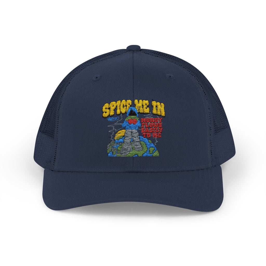Spice Me In - Snapback Trucker Cap — Colorful Cartoon Parrot Design