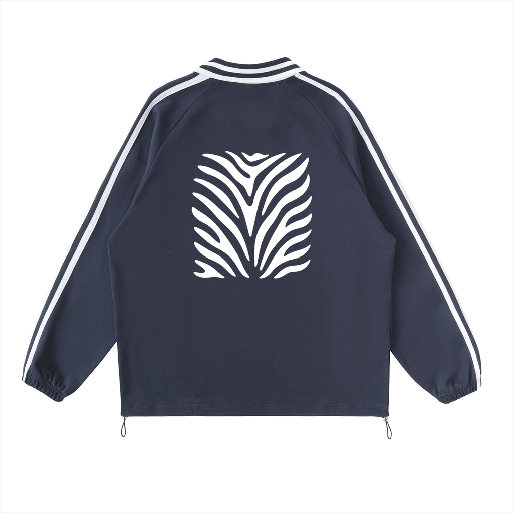 Spice Me In - Get The Bag Contrast Striped Lapel Collar Sweatshirt