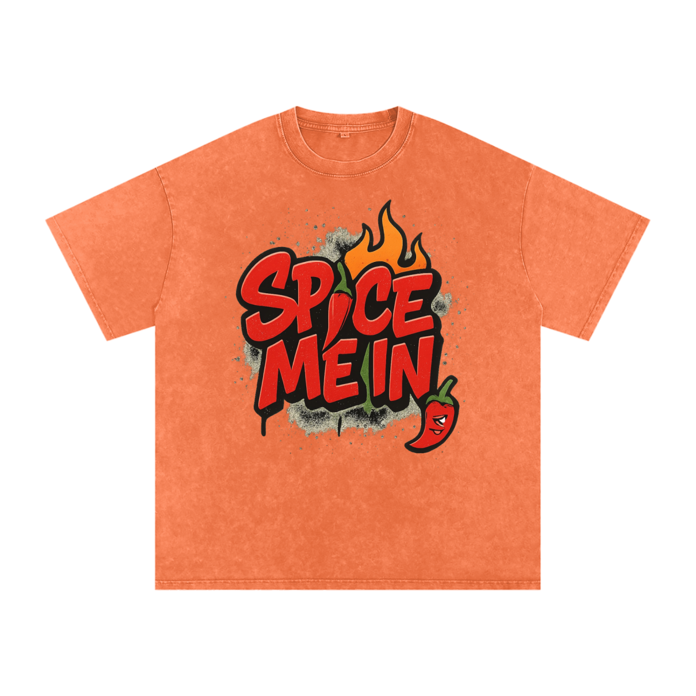 Spice Me In - Pepper Washed Oversized Cotton T-Shirt