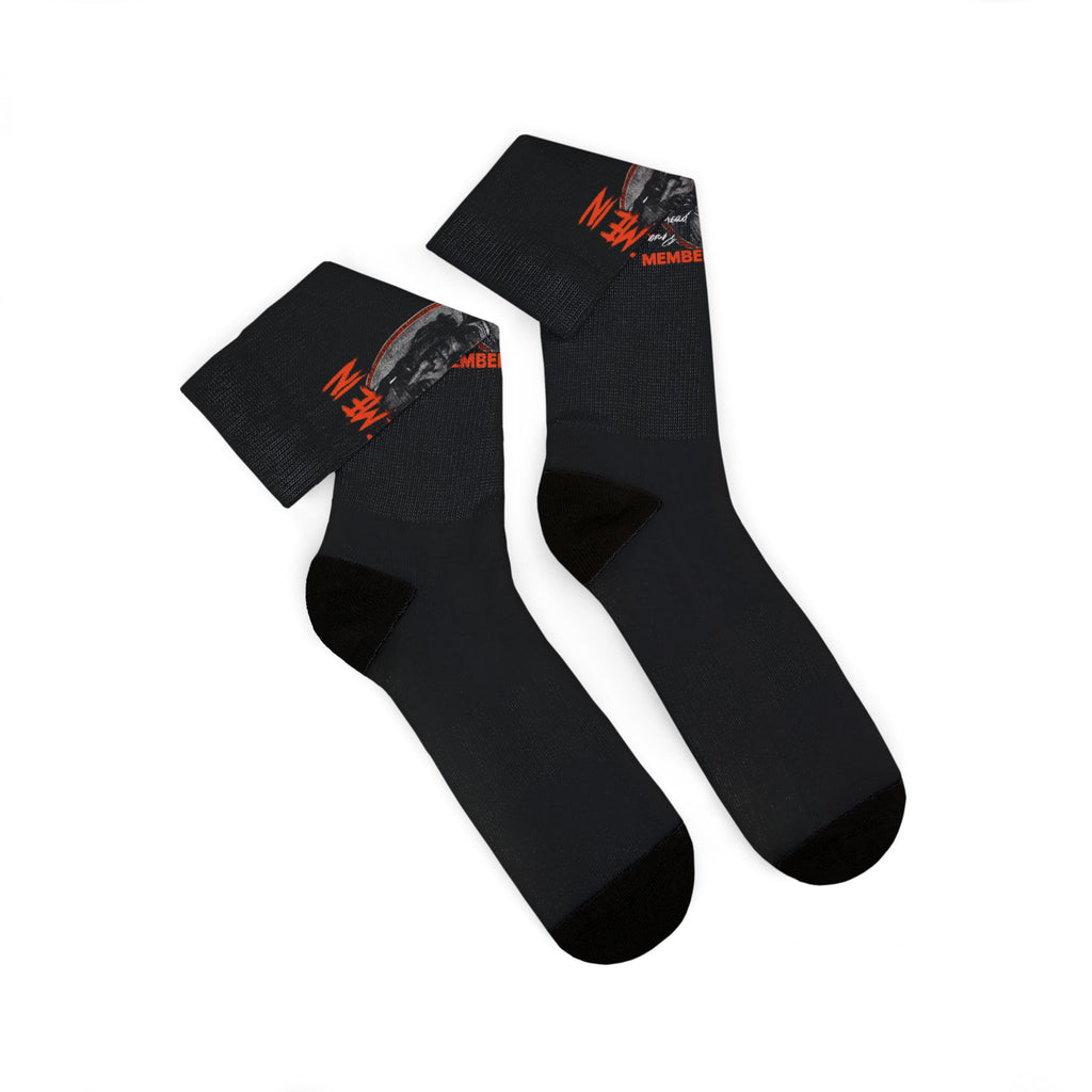 Spice Me In - Black 'Stayin' Alive' Retro Skull Sublimation Socks — Gothic Rock Crew Socks
