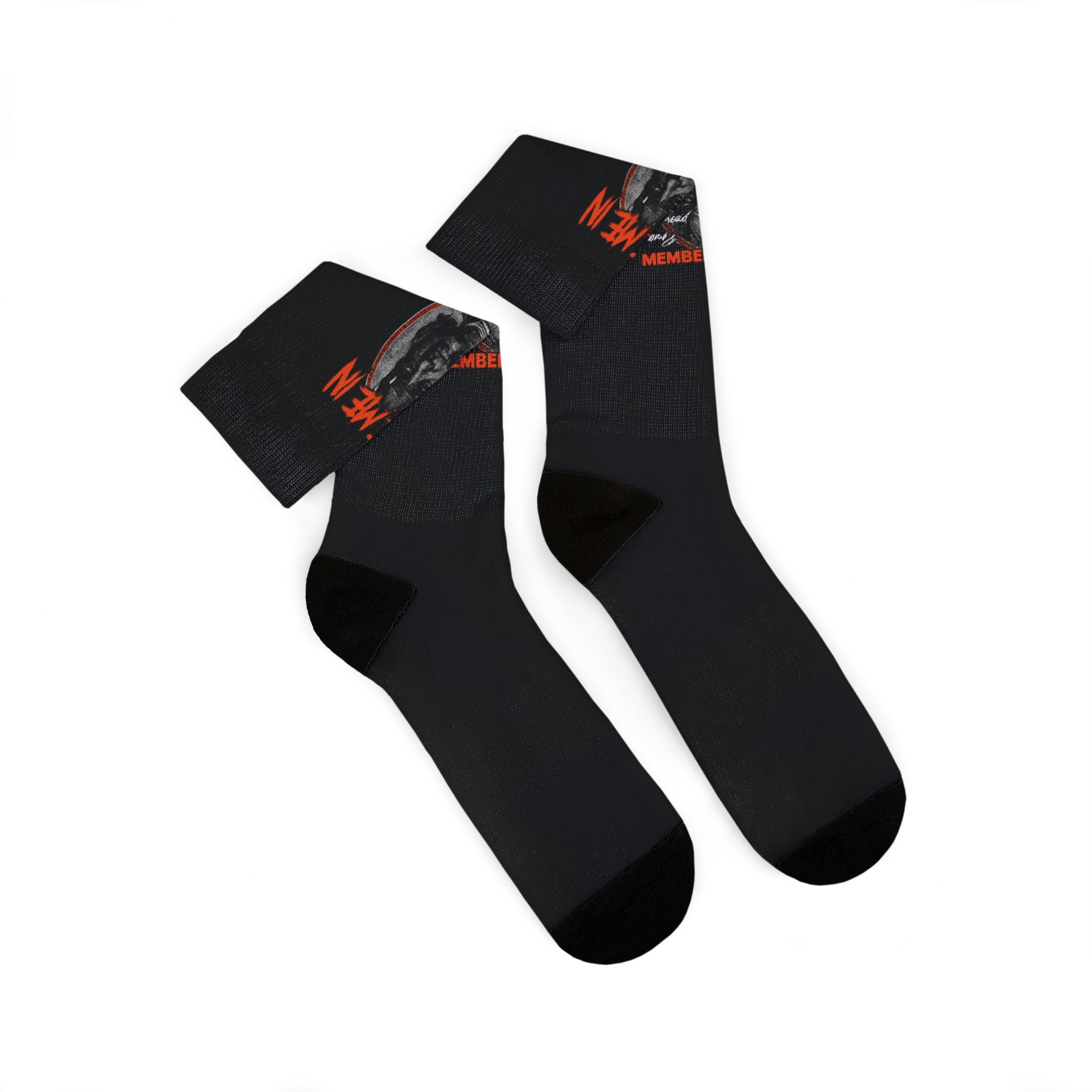 Spice Me In - Black 'Stayin' Alive' Retro Skull Sublimation Socks — Gothic Rock Crew Socks