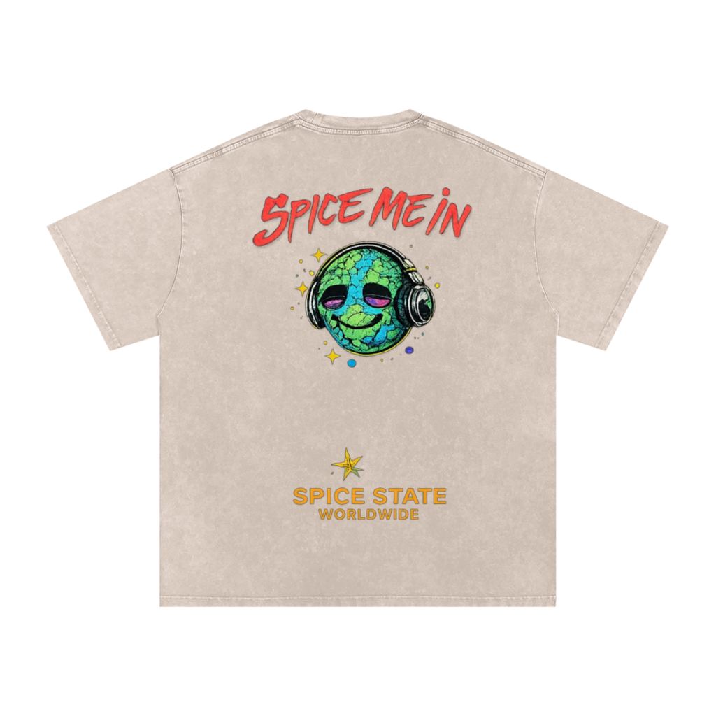Spice World Snow Washed Oversized Cotton T-Shirt