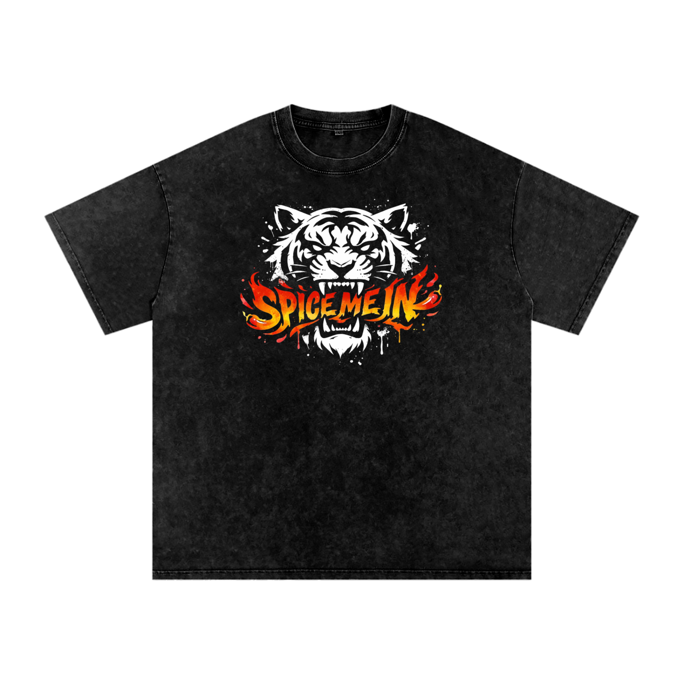 Spice Me In - Tiger Spice Snow Washed Oversized Cotton T-Shirt