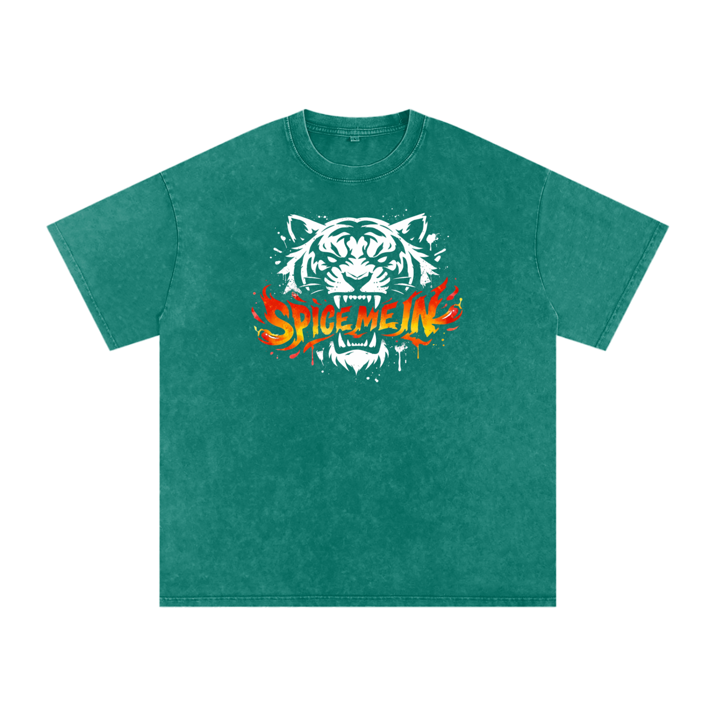 Spice Me In - Tiger Spice Snow Washed Oversized Cotton T-Shirt