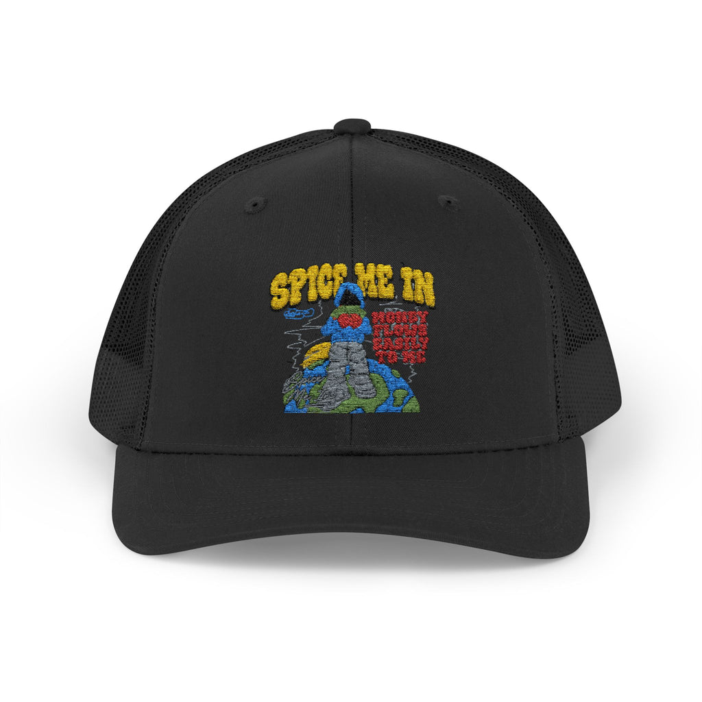 Spice Me In - Snapback Trucker Cap — Colorful Cartoon Parrot Design