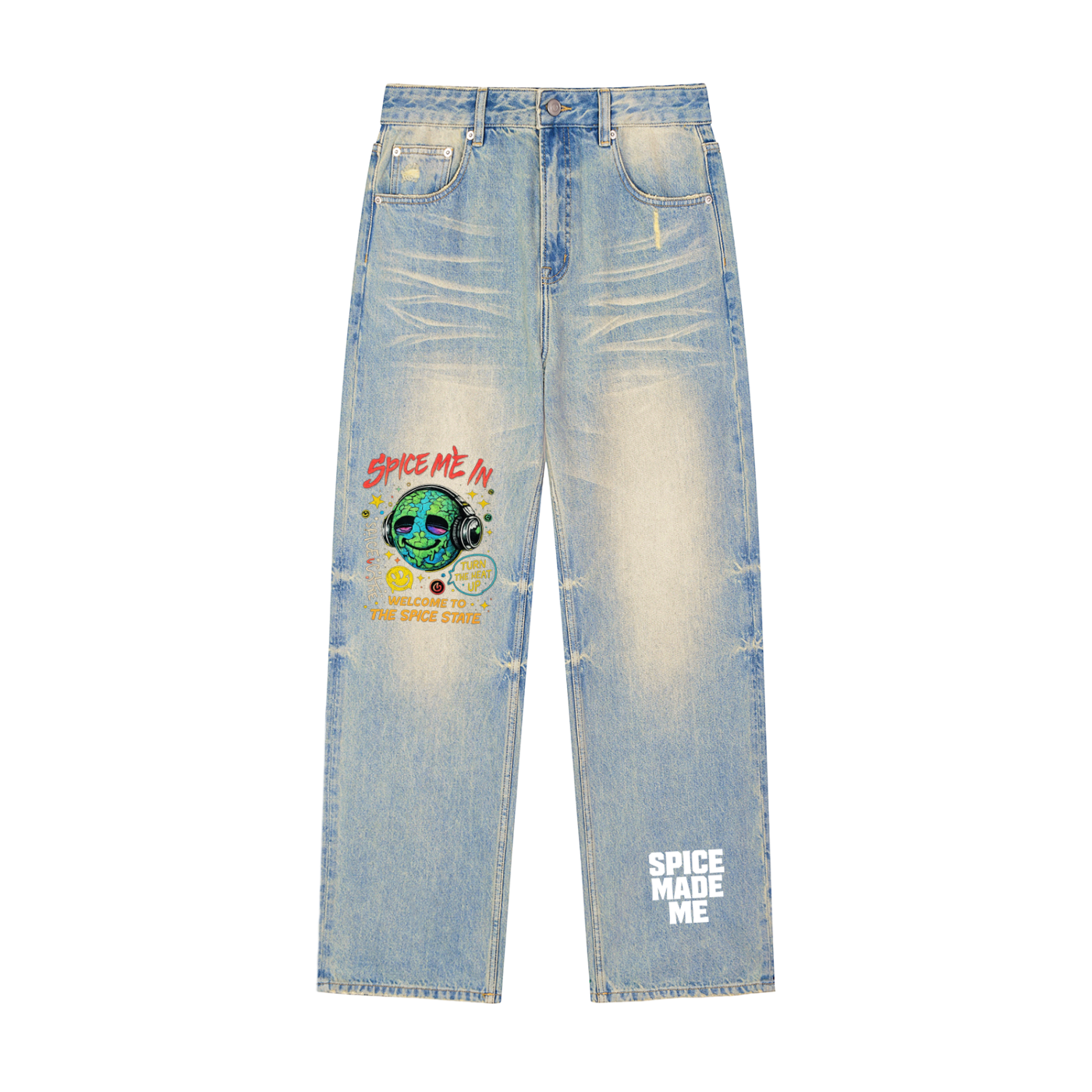 Spice Me In - Spice World Sun Fade Raw Hem Denim Jeans