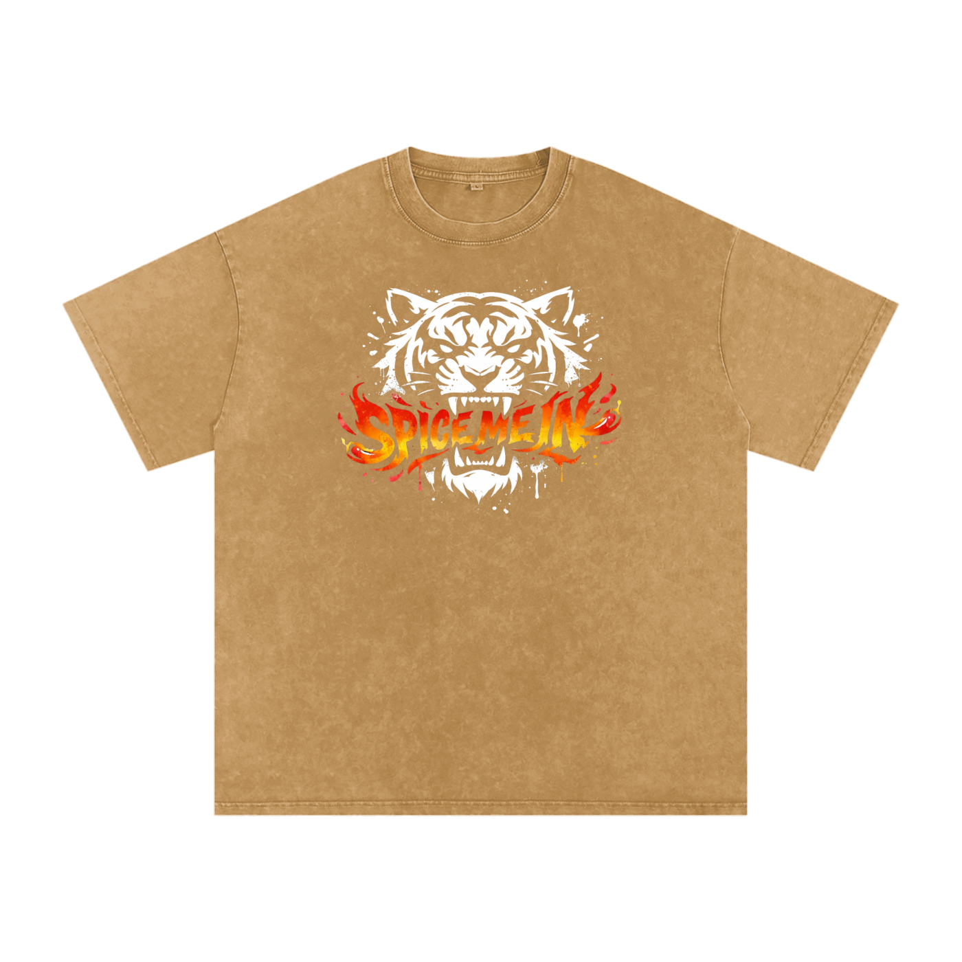 Spice Me In - Tiger Spice Snow Washed Oversized Cotton T-Shirt