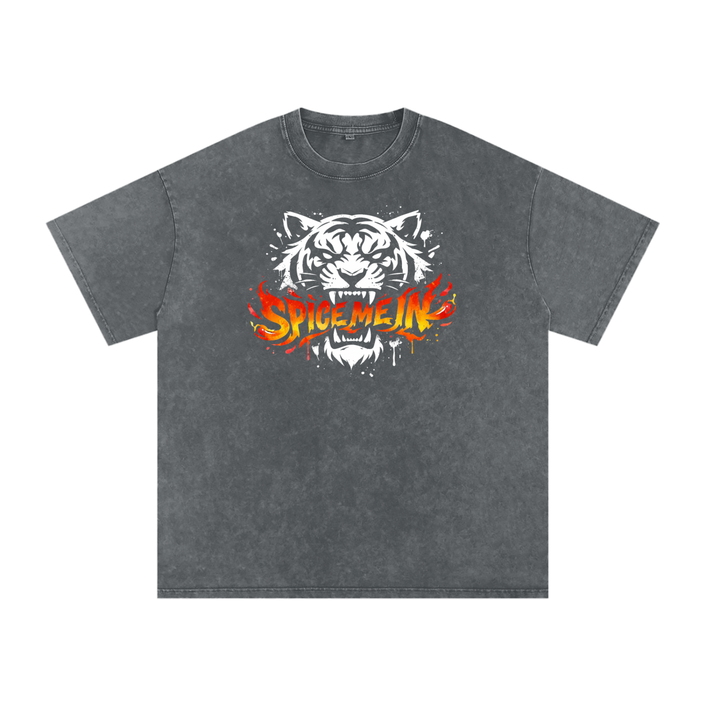 Spice Me In - Tiger Spice Snow Washed Oversized Cotton T-Shirt