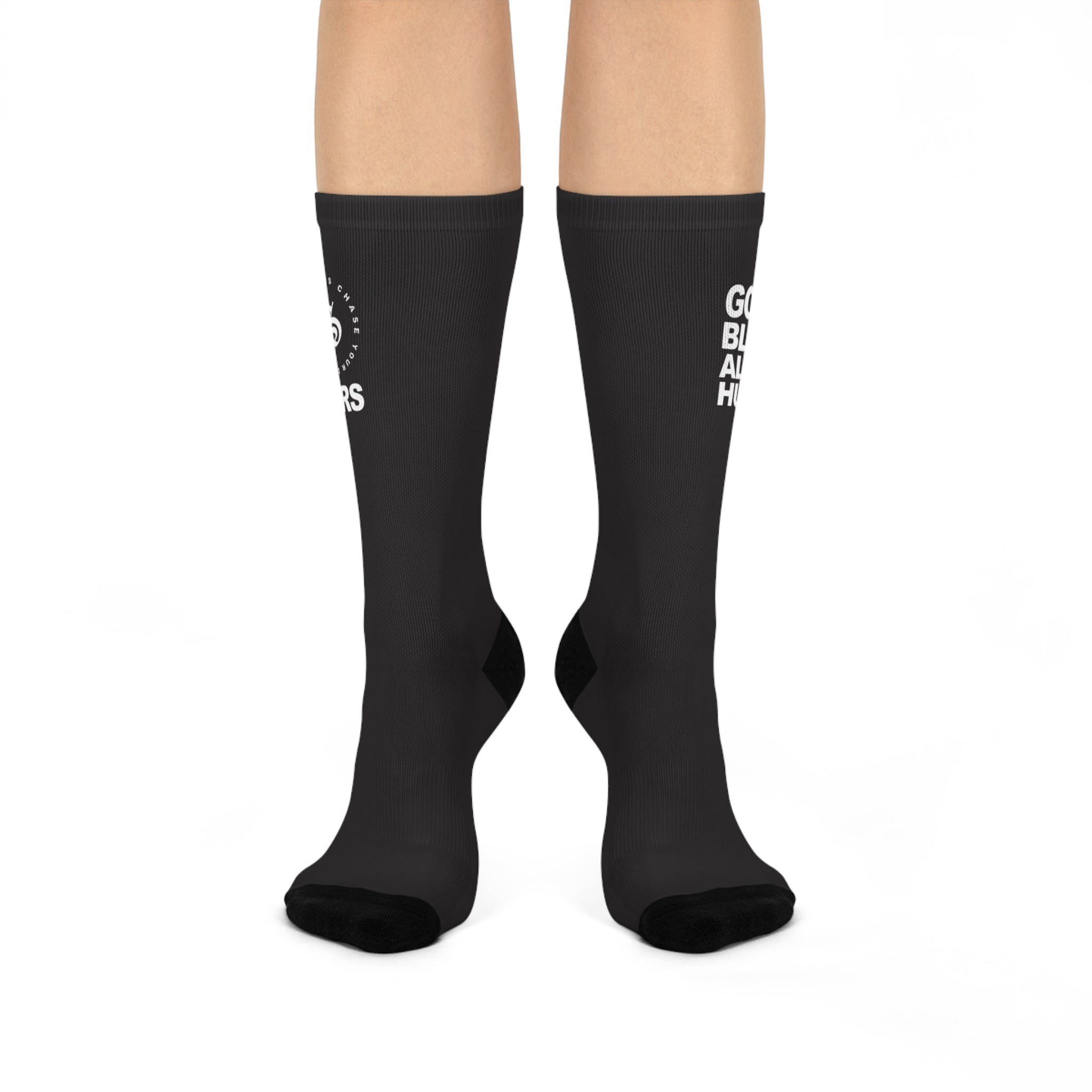Spice Me In - God Bless All Hustlers Cushioned Crew Socks — Motivational Black Crew Socks