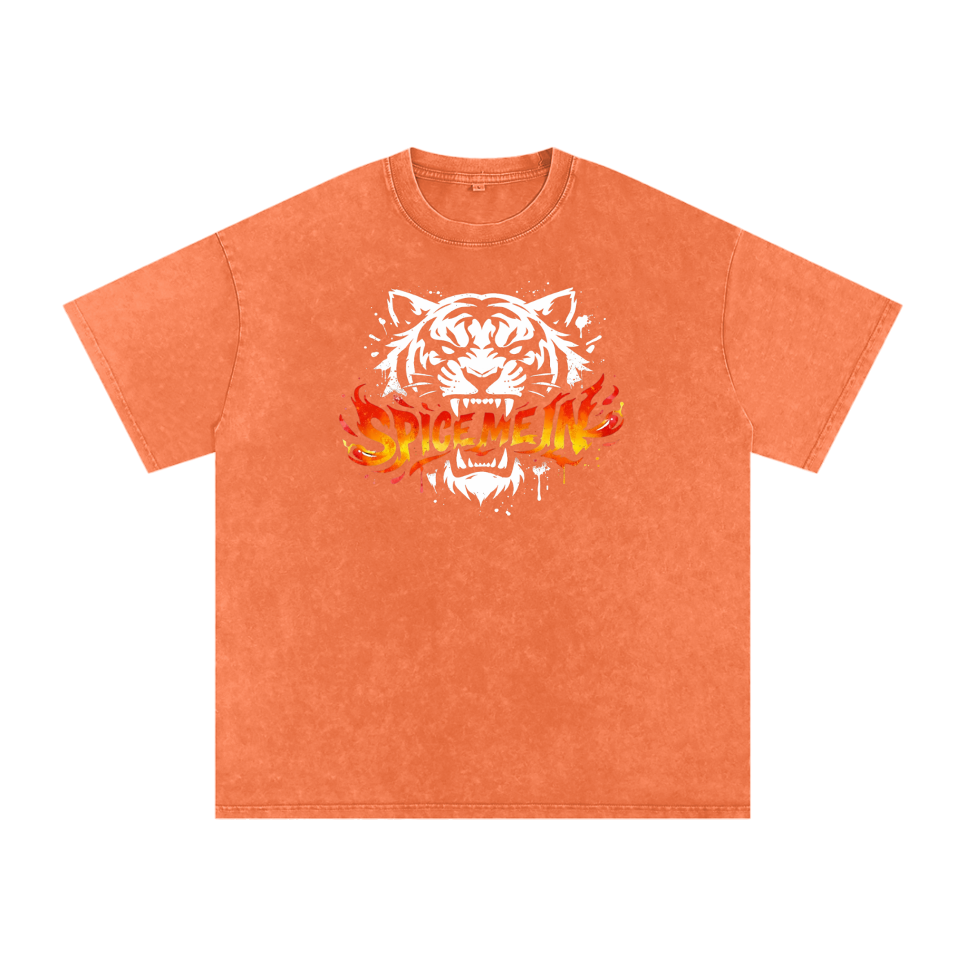 Spice Me In - Tiger Spice Snow Washed Oversized Cotton T-Shirt