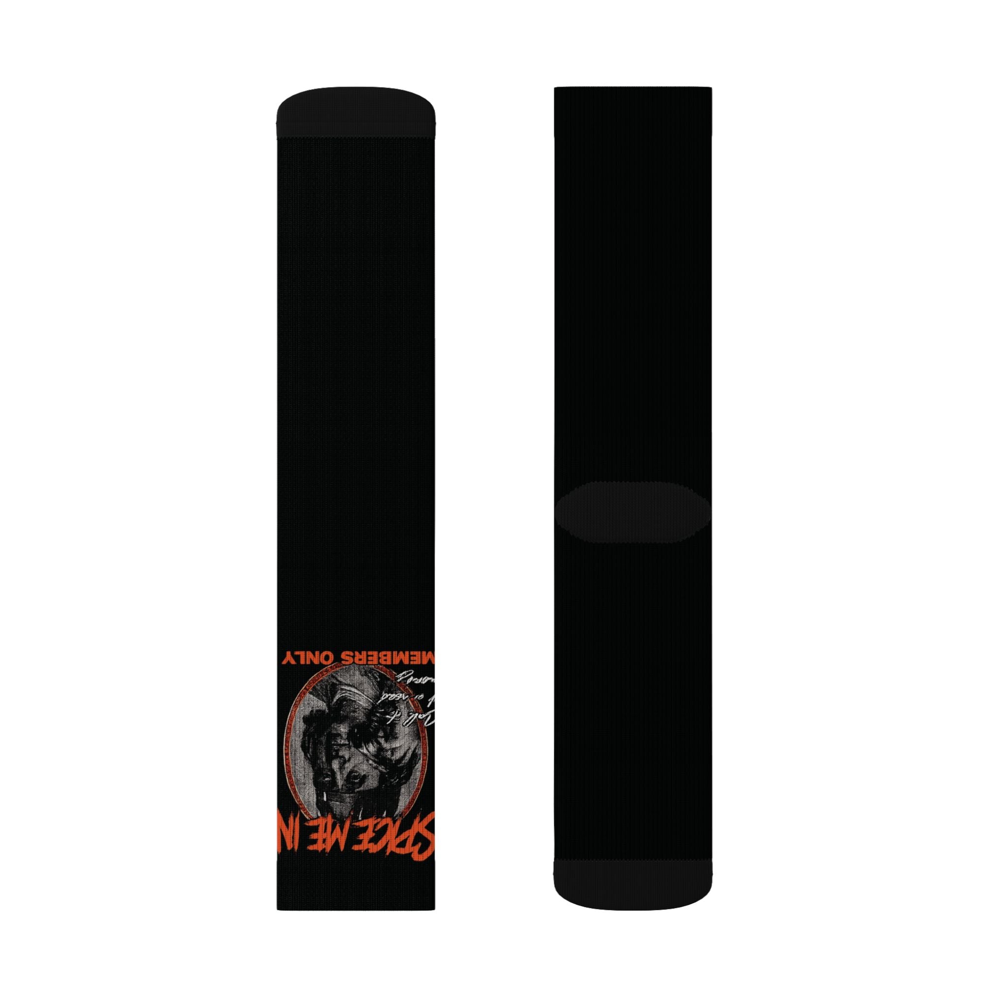Spice Me In - Black 'Stayin' Alive' Retro Skull Sublimation Socks — Gothic Rock Crew Socks