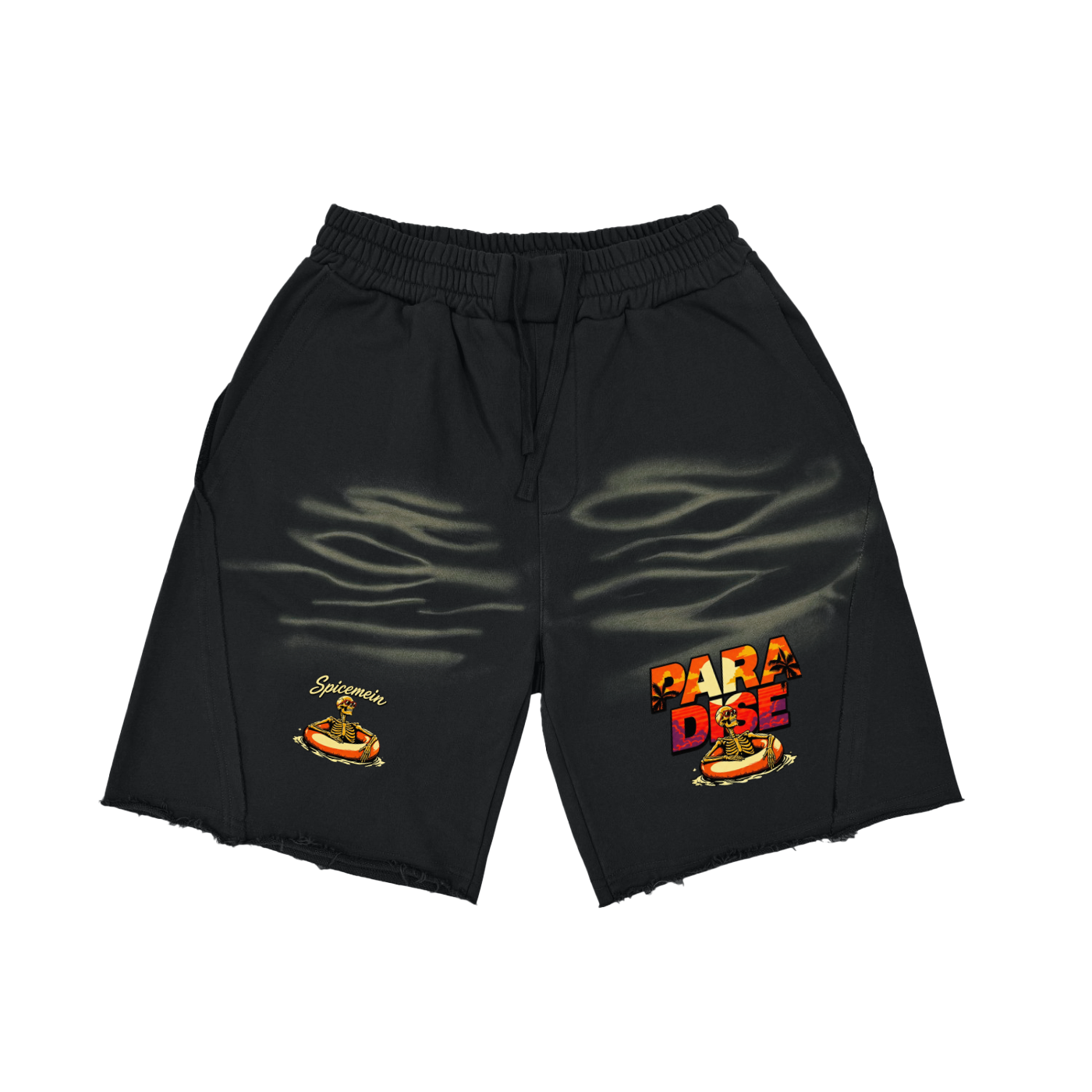 Spice Me In - Vintage Washed Tiger Stripes Short Pants
