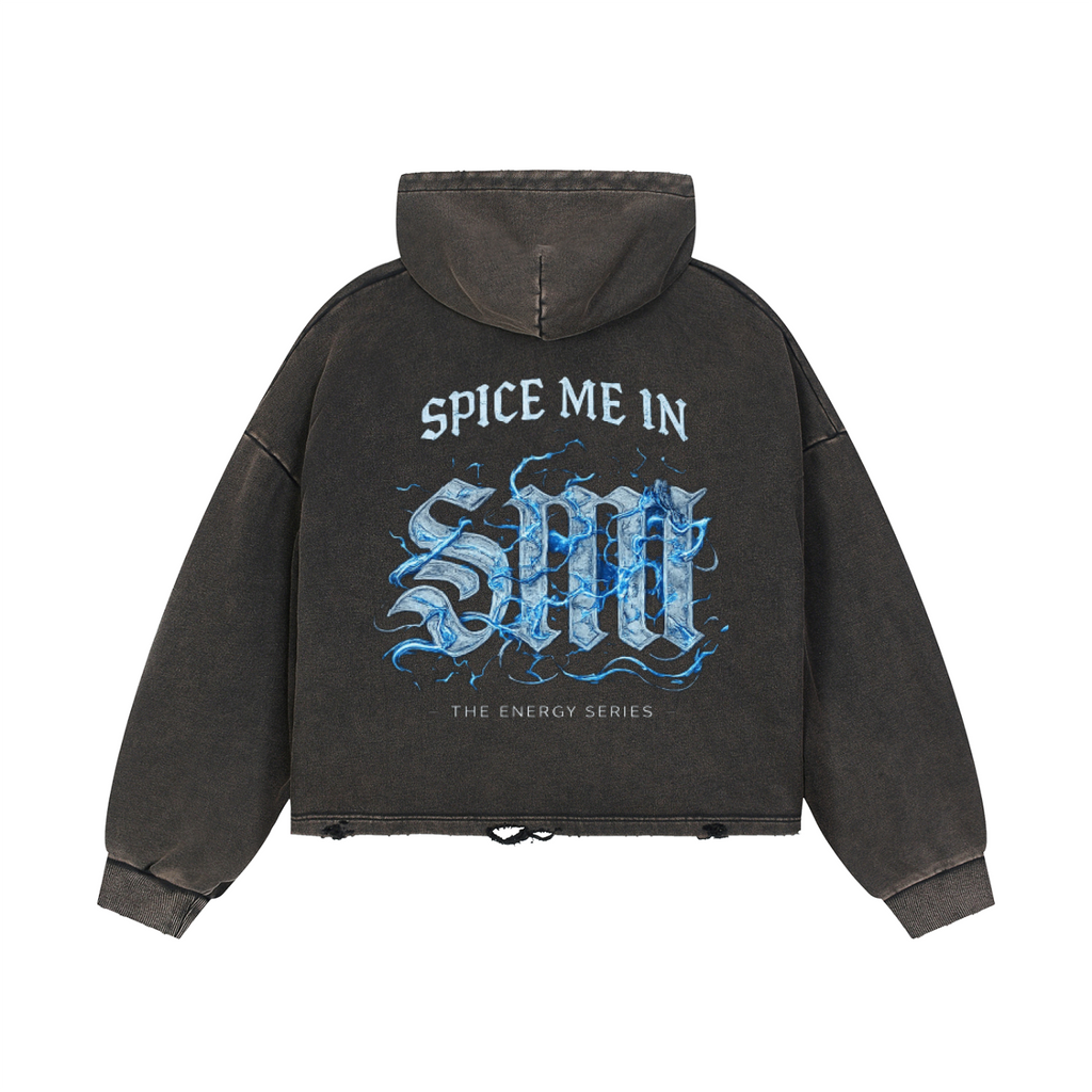 Spice Me In - Spice Liberty Vintage Washed Frayed-Hem Hoodie