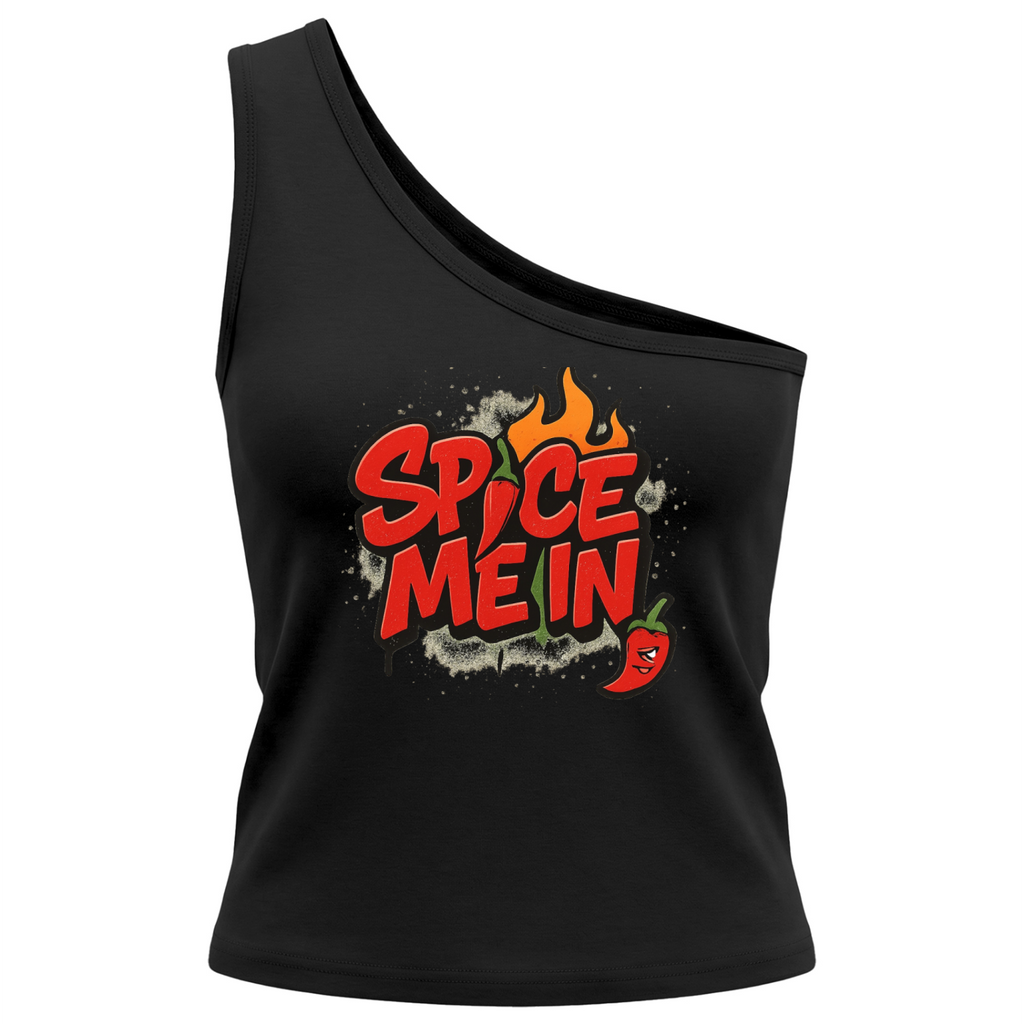 Spice Me In - Pepper Women's One-Shoulder Crop T-Shirt