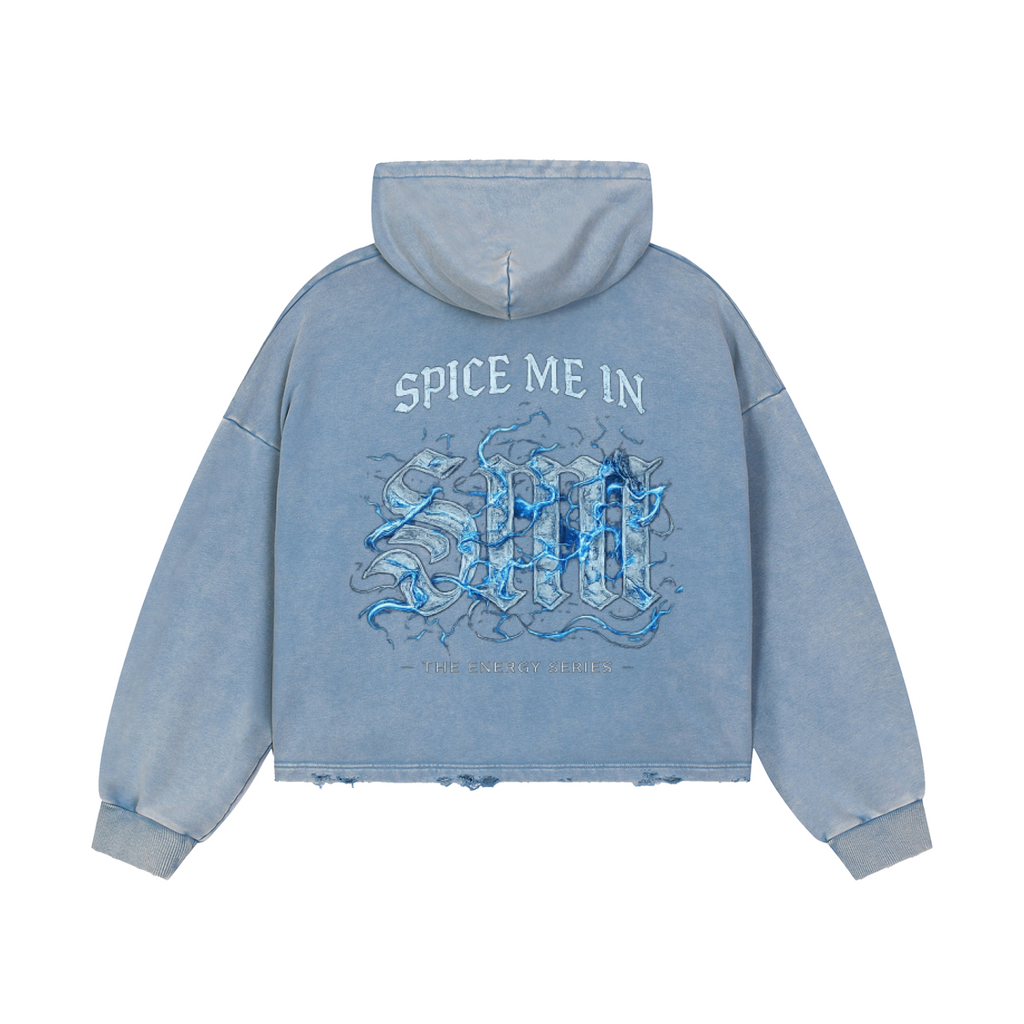 Spice Me In - Spice Liberty Vintage Washed Frayed-Hem Hoodie