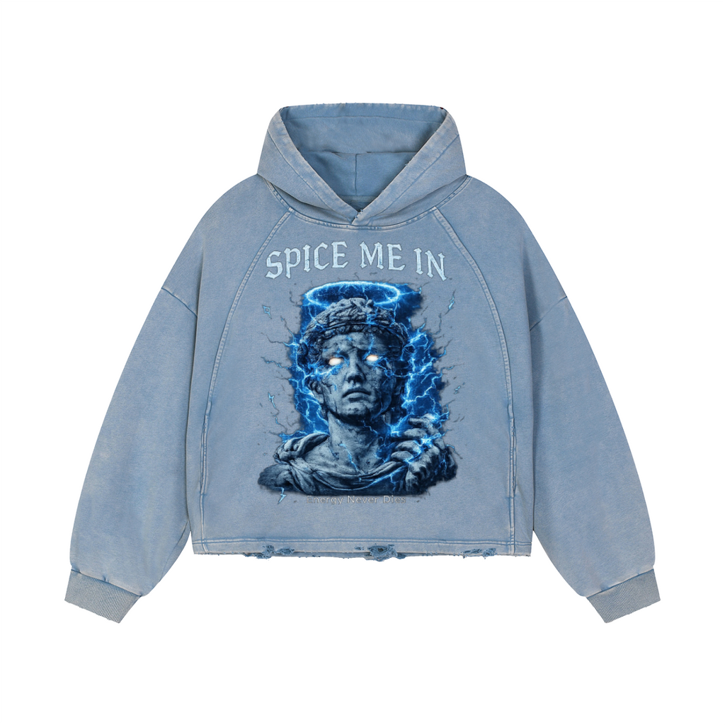 Spice Me In - Spice Liberty Vintage Washed Frayed-Hem Hoodie