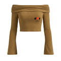 Spice Me In - Women's Off-the-Shoulder Bell Sleeve Crop T-Shirt