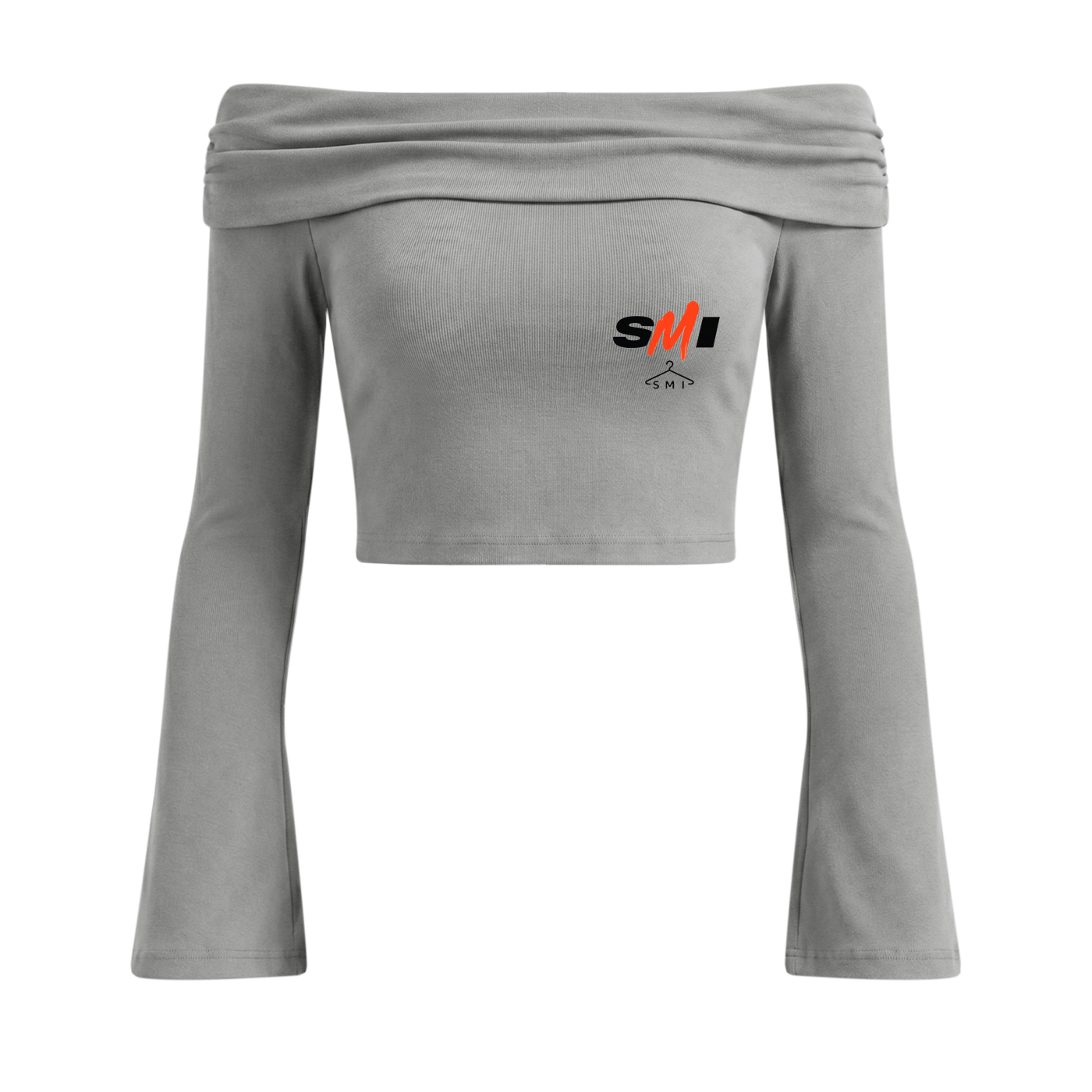 Spice Me In - Women's Off-the-Shoulder Bell Sleeve Crop T-Shirt
