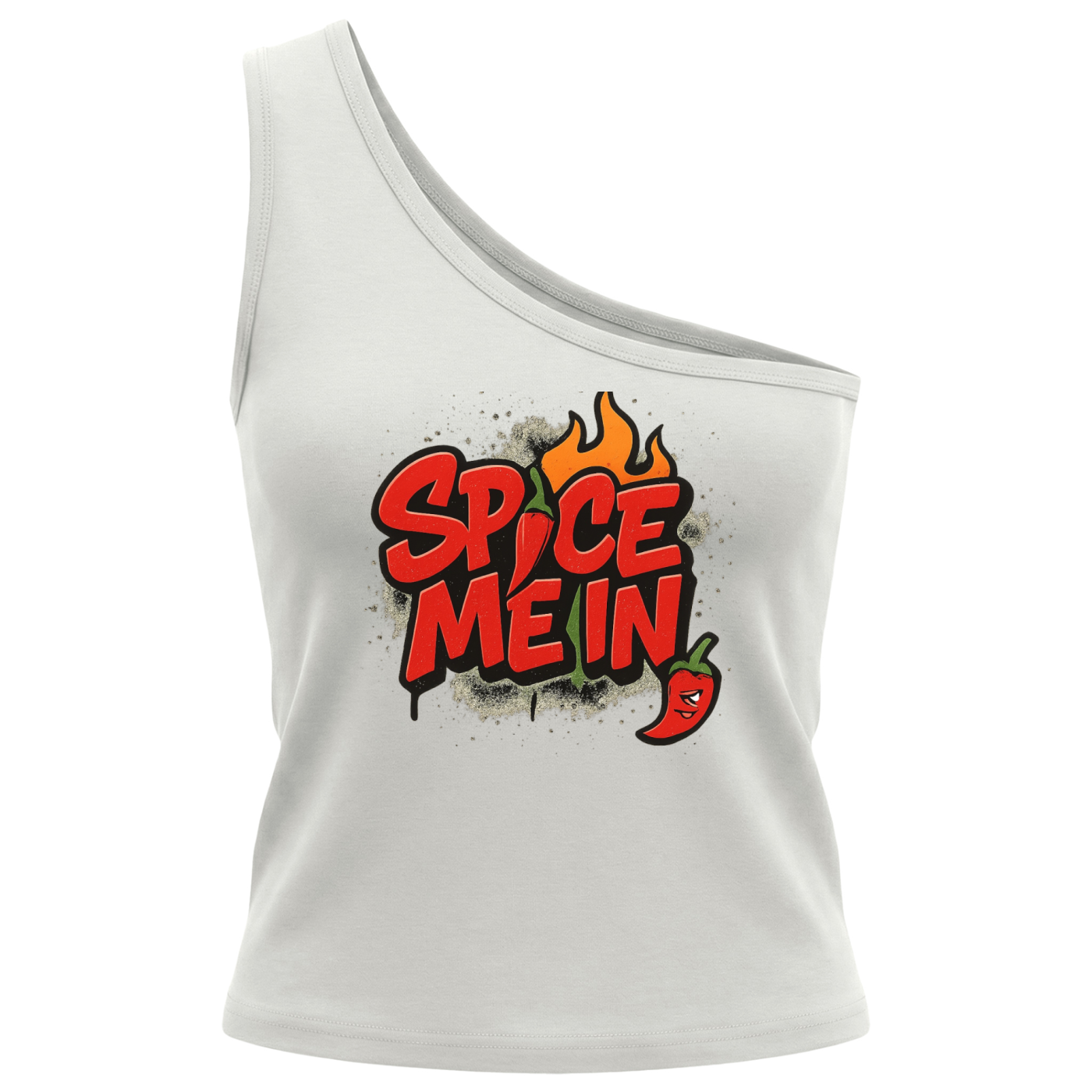 Spice Me In - Pepper Women's One-Shoulder Crop T-Shirt