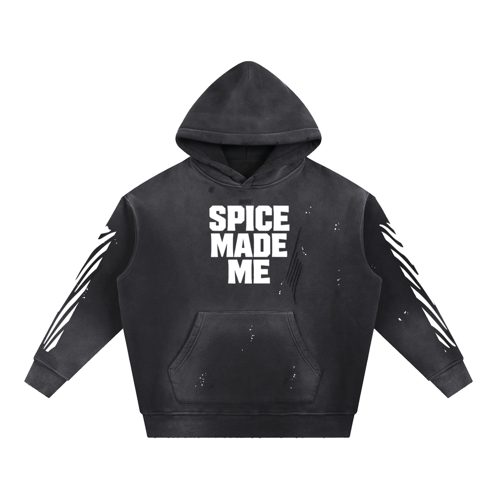 Spice Me In - Spice Made Me Vintage Washed Frayed Fleece Hoodie
