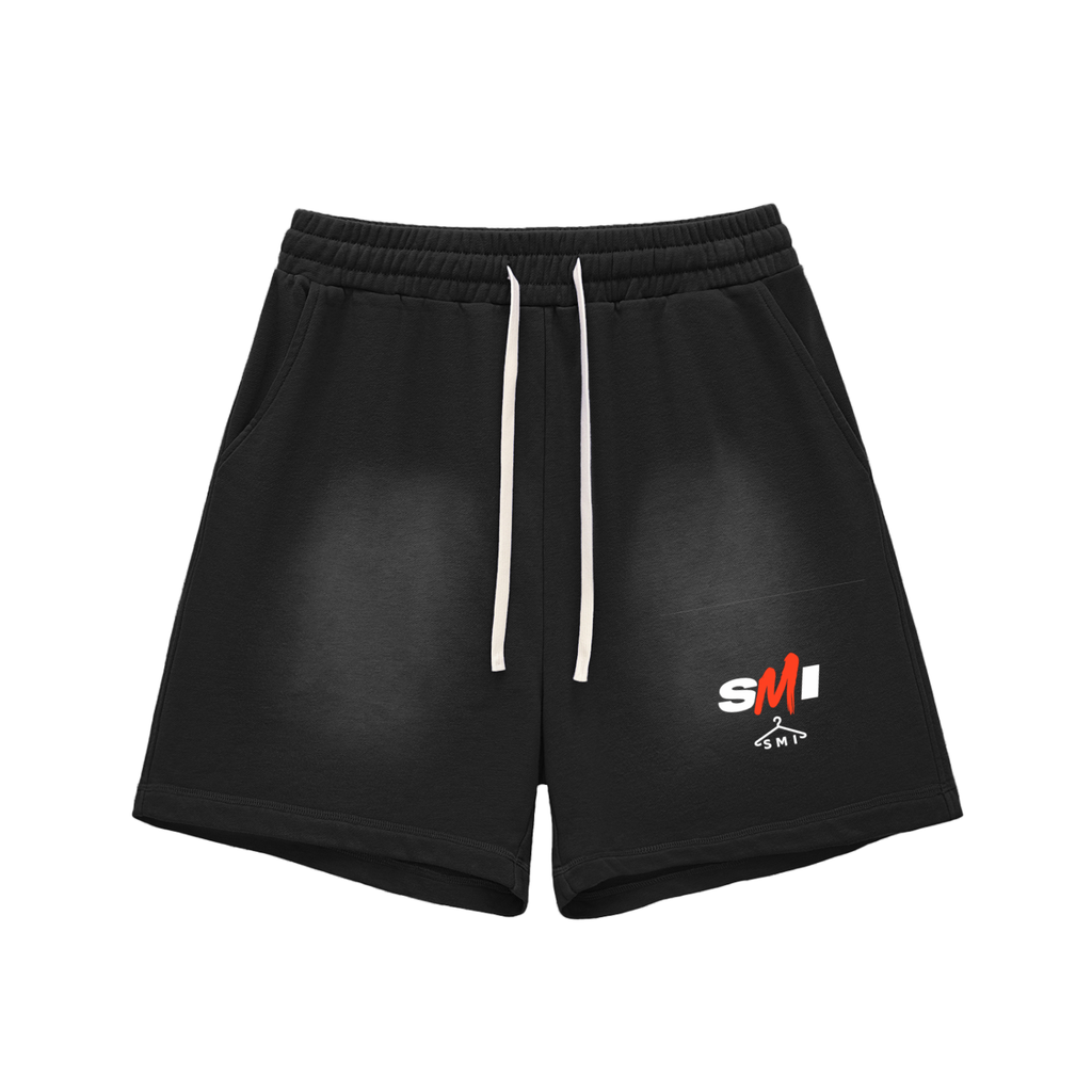 Spice Me In - "SMI" Sun Fade Raw Edge Cotton Shorts