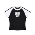 Spice Me In - Contrast Stripes Bodycon Raglan Sleeve T-Shirt