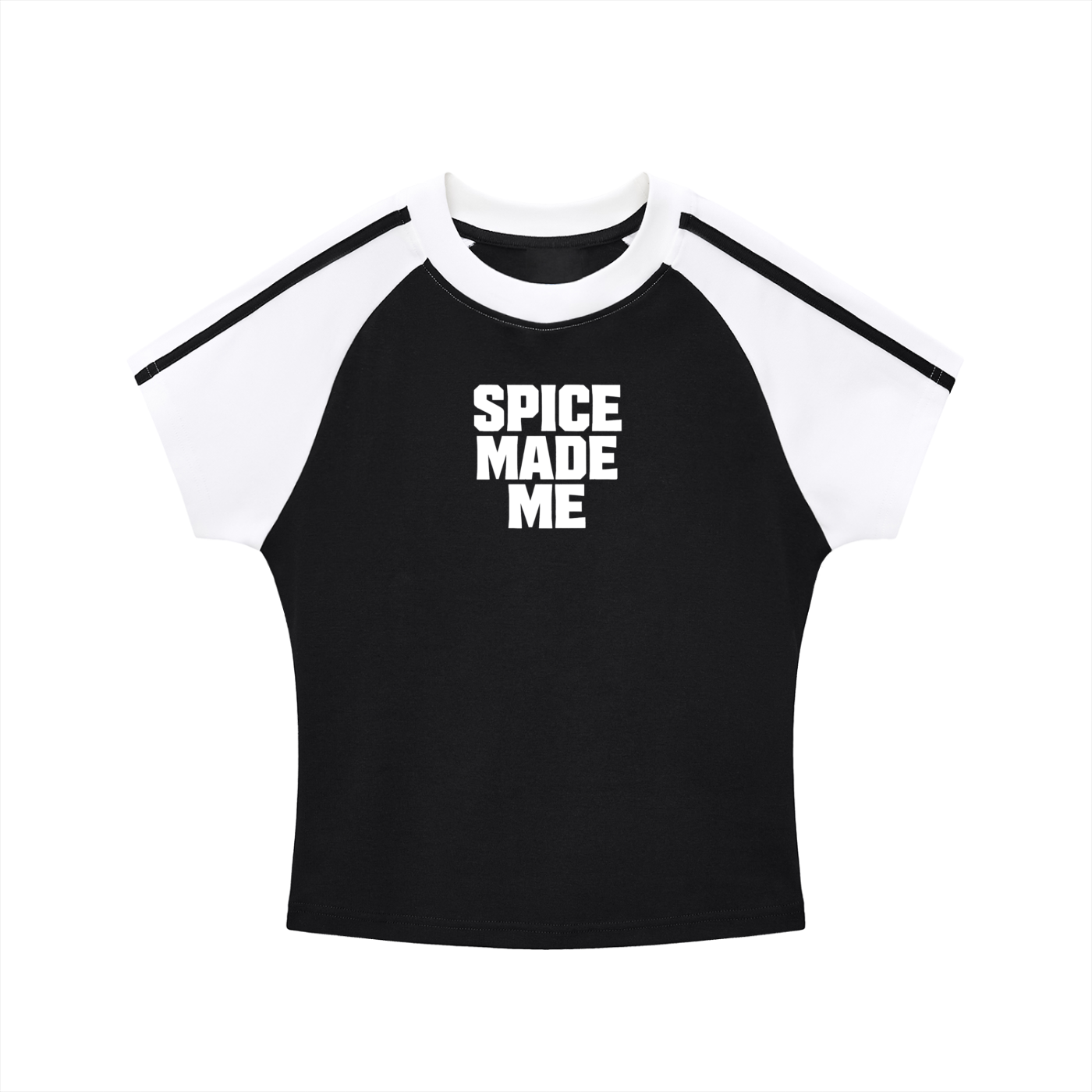 Spice Me In - Contrast Stripes Bodycon Raglan Sleeve T-Shirt