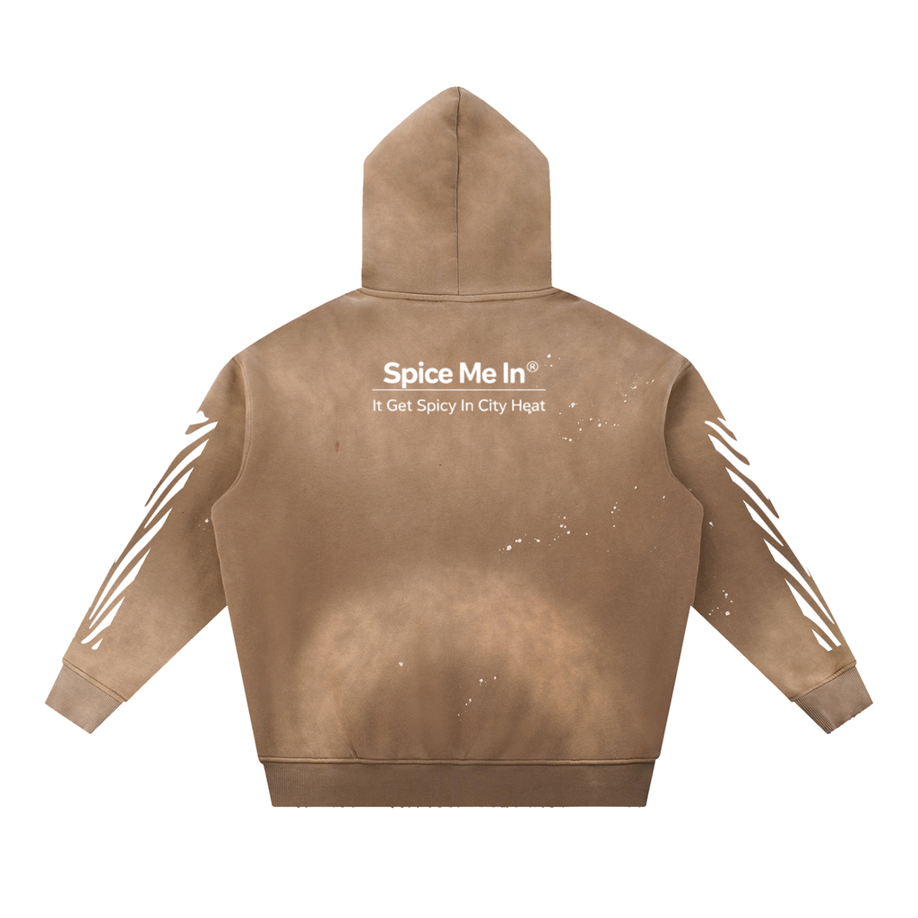 Spice Me In - Spice Made Me Vintage Washed Frayed Fleece Hoodie