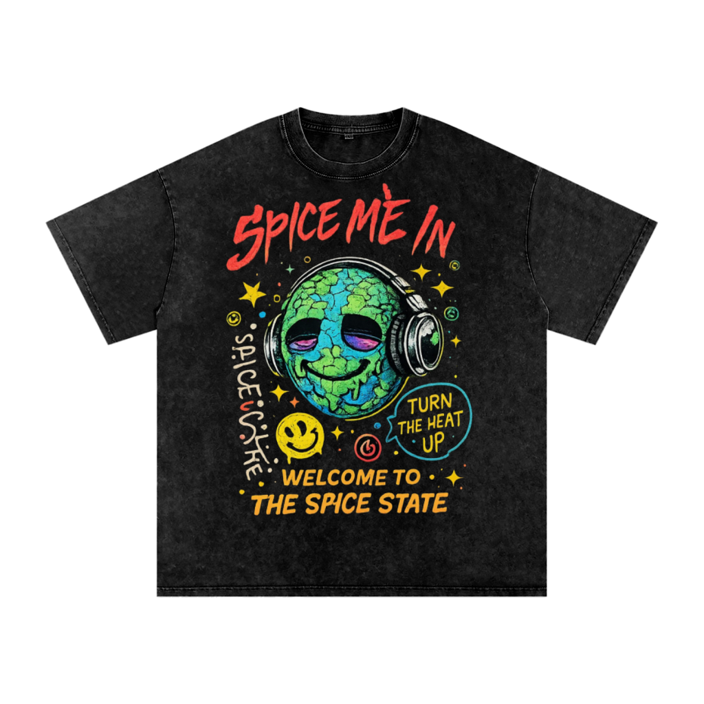 Spice World Snow Washed Oversized Cotton T-Shirt