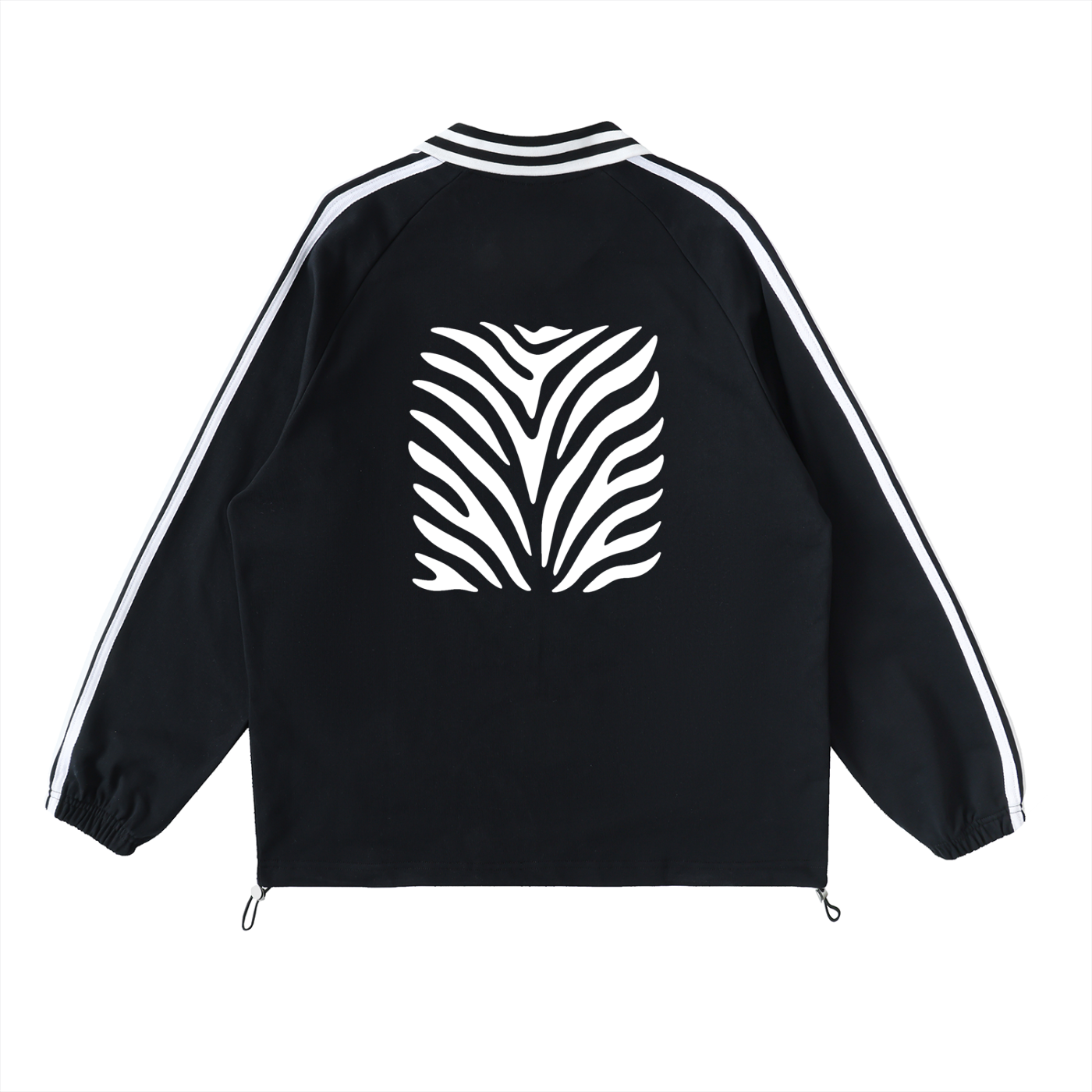 Spice Me In - Get The Bag Contrast Striped Lapel Collar Sweatshirt